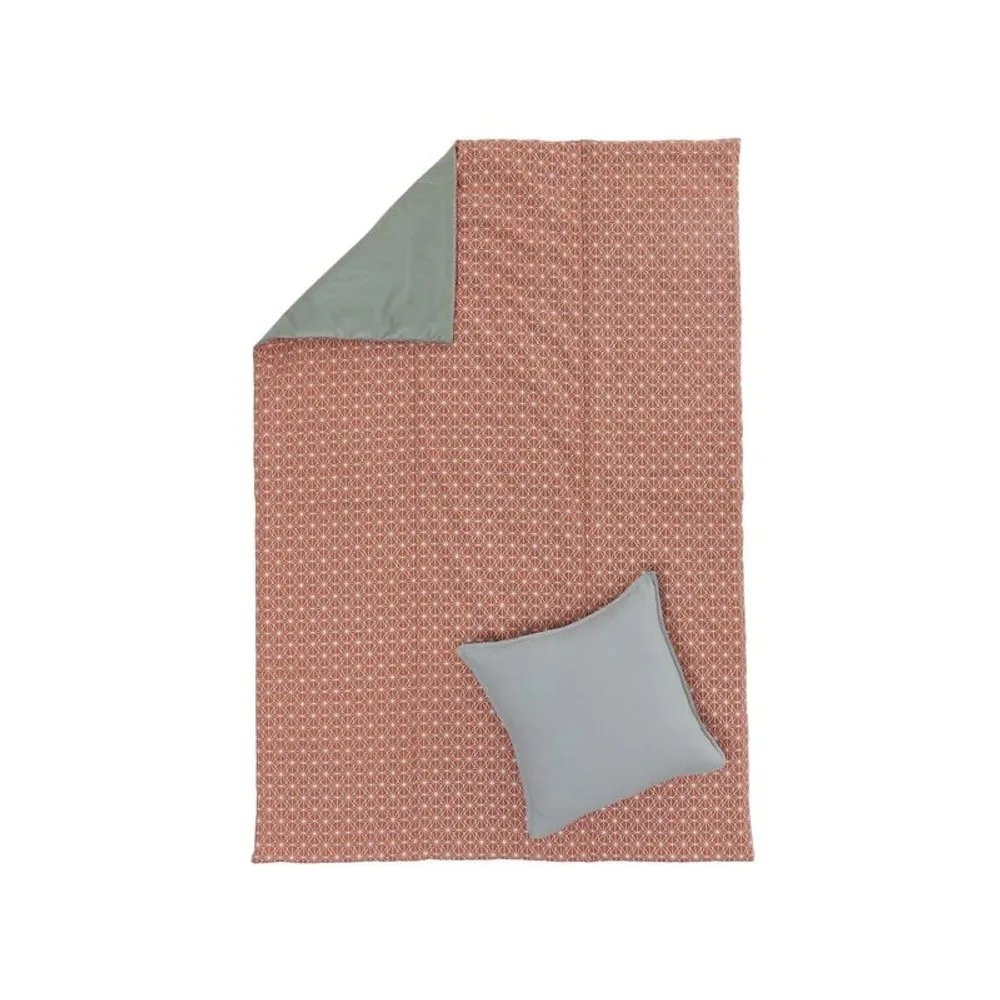 Urbanara Picknickdecke Ankisa 130 x 190 cm - Grüngrau / Weiss